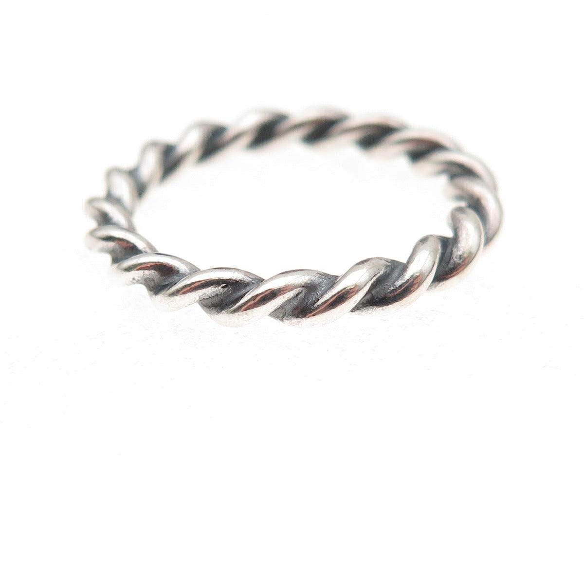 Pandora 925 Sterling Silver Twisted Band Ring Size 6