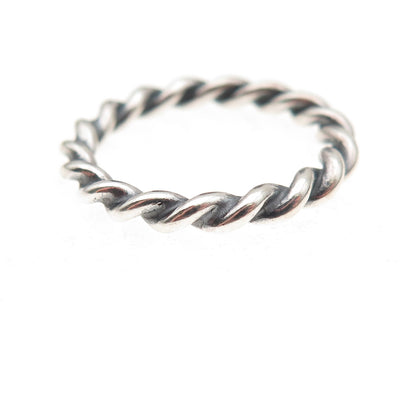 Pandora 925 Sterling Silver Twisted Band Ring Size 6