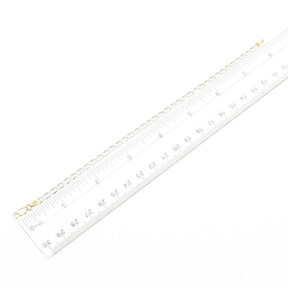 P. LUX 925 Sterling Silver Gold Plated Italy Anchor Mariner Link Bracelet 8"