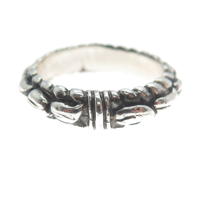 925 Sterling Silver Vintage Modernist Band Ring Size 6