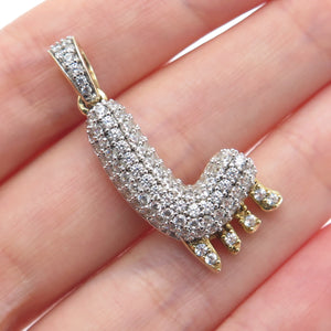 925 Sterling Silver Gold Plated Round-Cut Shaped C Z Letter L Sparkle Pendant