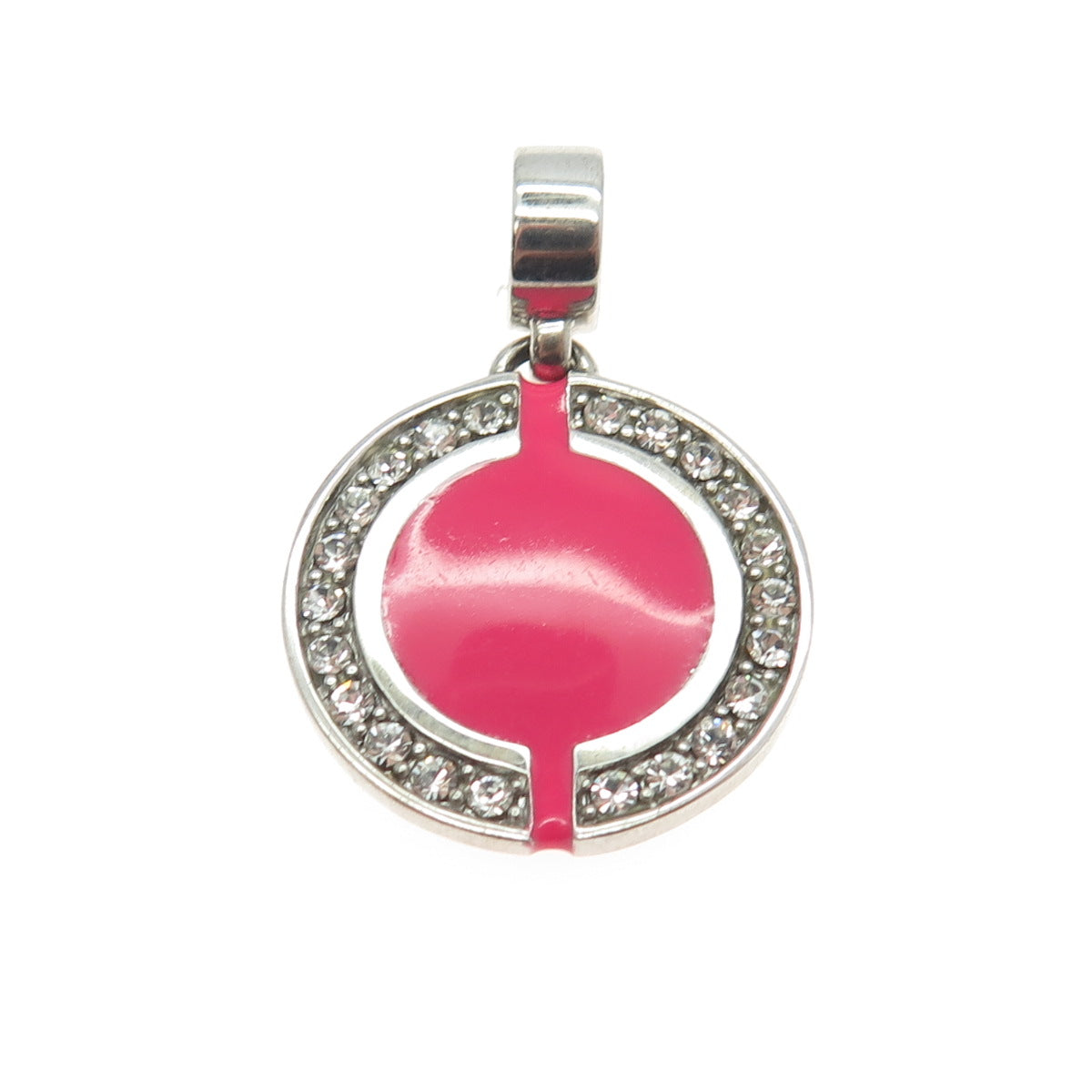 KIROCO JEWELRY 925 Sterling Silver Enamel & Rhinestone K-pay NFC Pendant