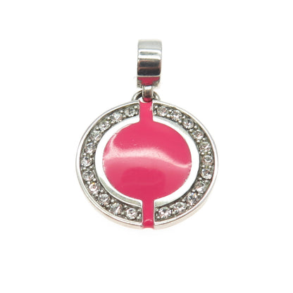 KIROCO JEWELRY 925 Sterling Silver Enamel & Rhinestone K-pay NFC Pendant