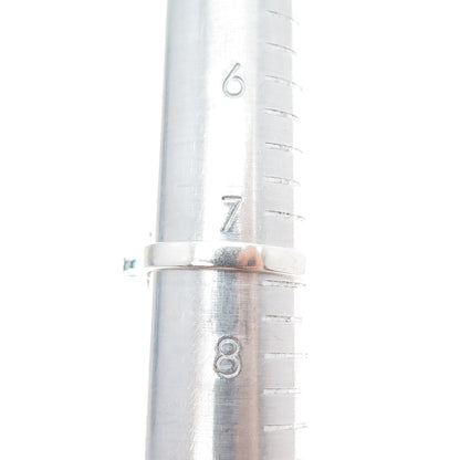 925 Sterling Silver Vintage Real Milky Aquamarine & Apatite Ring Size 7.5