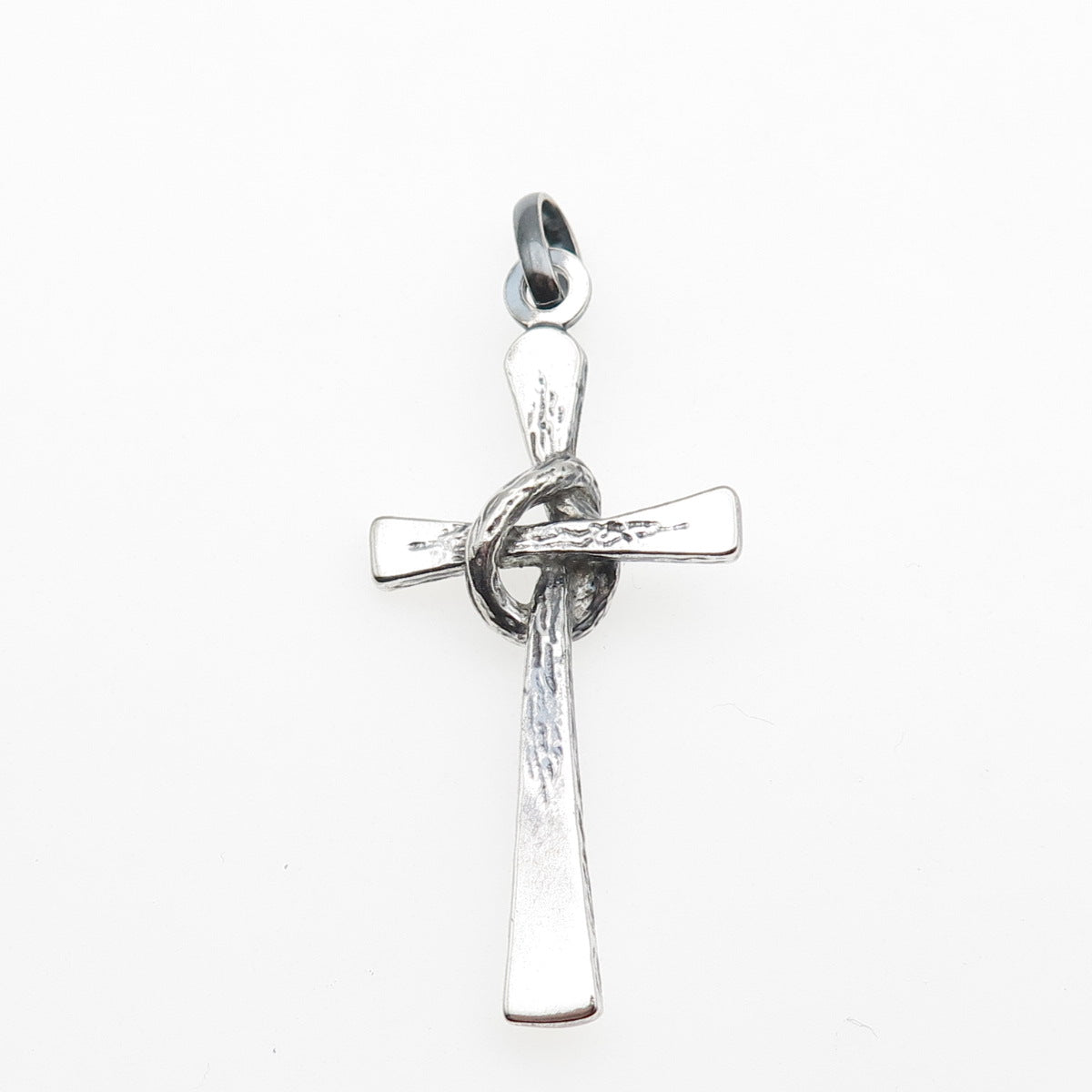 UNOAERRE 925 Sterling Silver Vintage Italy Modernist Cross Oxidized Pendant