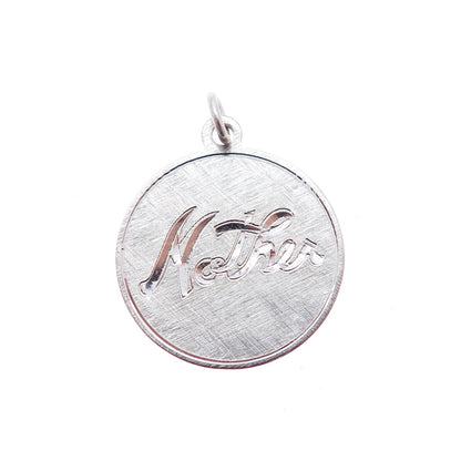 GRIFFITH & SONS CO. 925 Sterling Silver Vintage Engraved Mother Charm Pendant