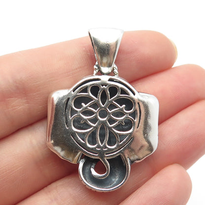 925 Sterling Silver Vintage Ganesha Hindu God Pendant