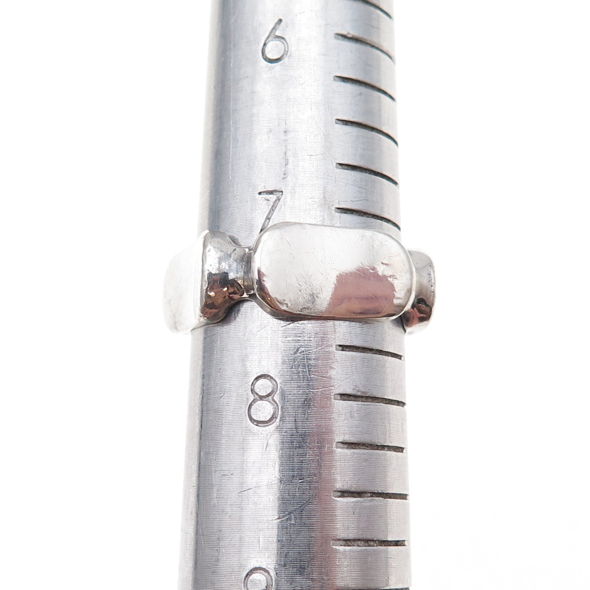 925 Sterling Silver Vintage Mexico Modernist Oxidized Ring Size 7.5