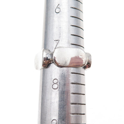 925 Sterling Silver Vintage Mexico Modernist Oxidized Ring Size 7.5