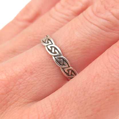 Avon & RJ Graziano 925 Sterling Silver Vintage Celtic Knot Band Ring Size 6.25