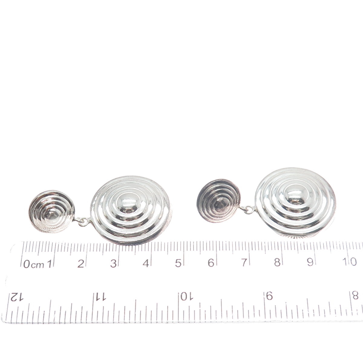 925 Sterling Silver Vintage Spiral Oxidized Dangle Earrings