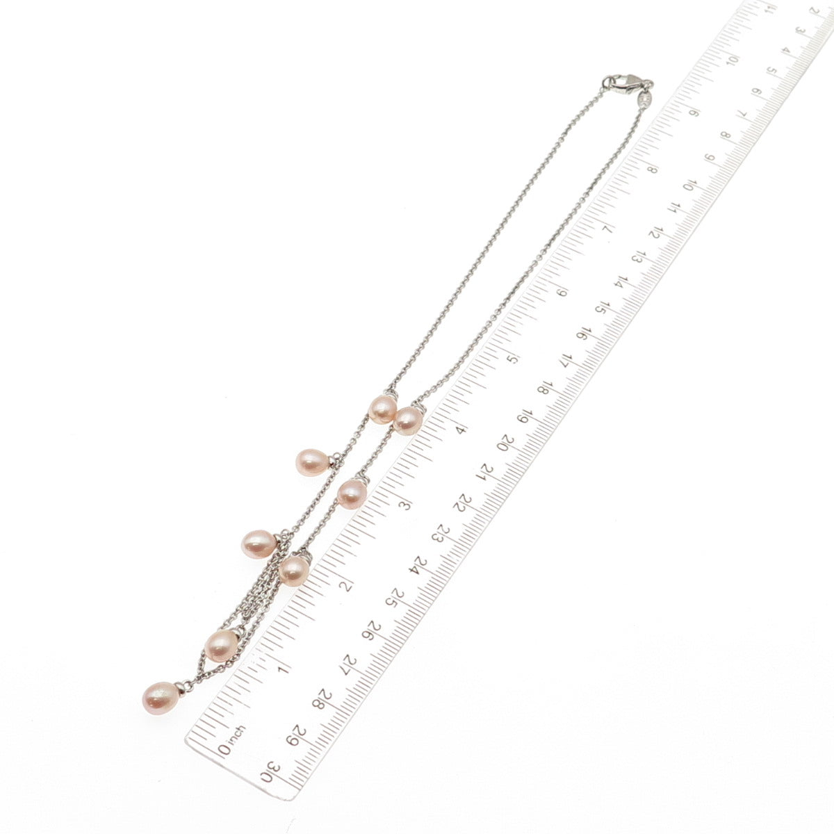 HONORA 925 Sterling Silver Real Pearl Cable Chain Necklace 16"