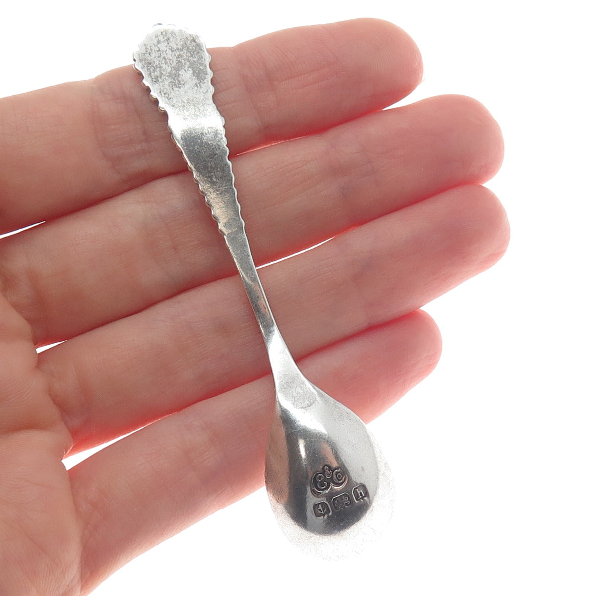 ELKINGTON & CO. 925 Sterling Silver Antique 1907 Birmingham Salt & Spices Spoon