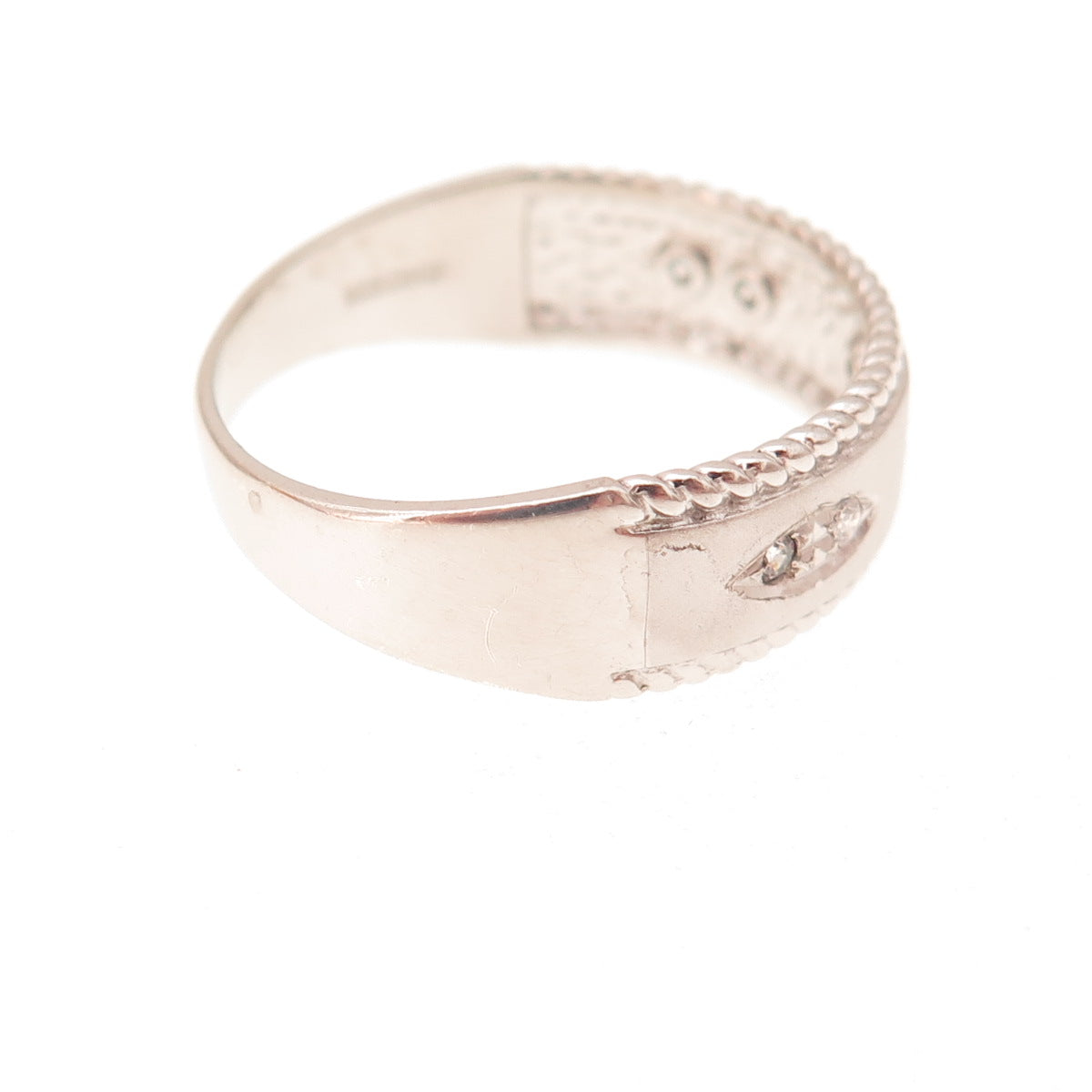 925 Sterling Silver Round-Cut C Z Ring Size 10