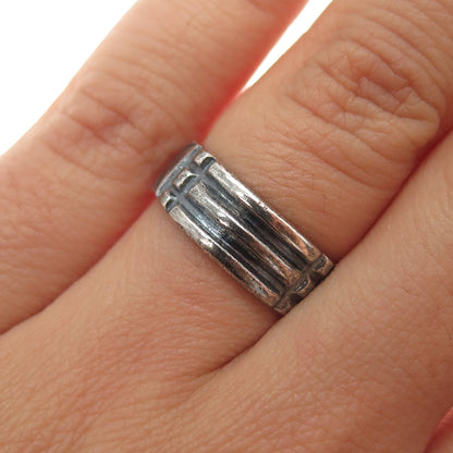 925 Sterling Silver Vintage Atlantis Oxidized Band Ring Size 6.5