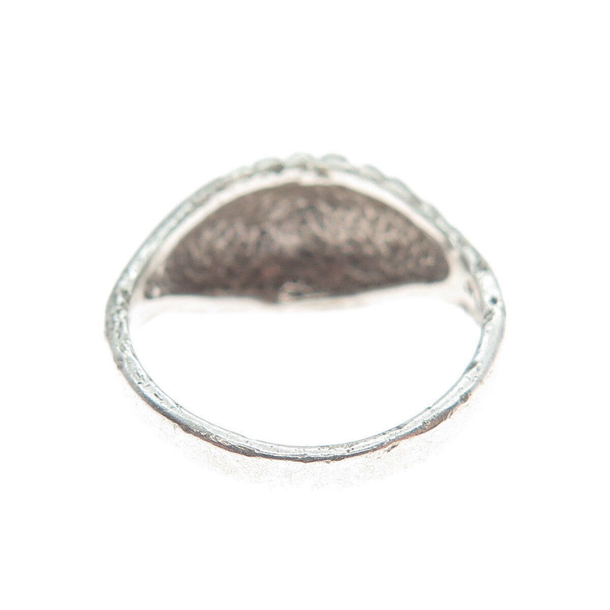 925 Sterling Silver Vintage Diamond-Cut Ribbed Dome Ring Size 5.5