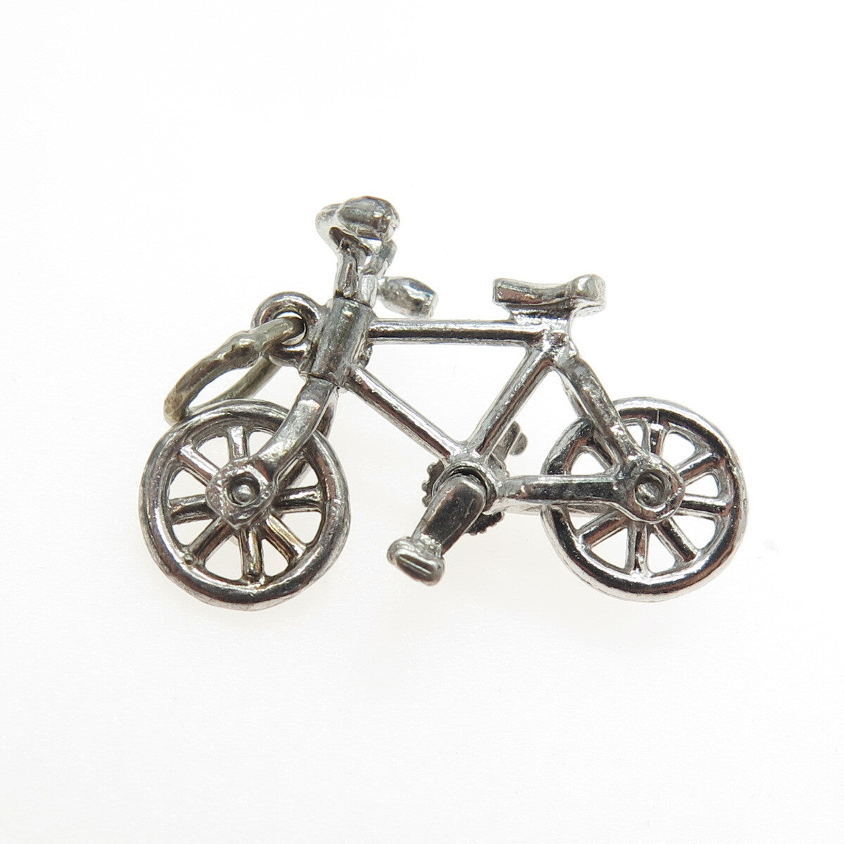 BEAU 925 Sterling Silver Vintage Bicycle 3D Pendant