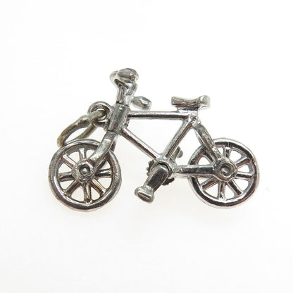 BEAU 925 Sterling Silver Vintage Bicycle 3D Pendant