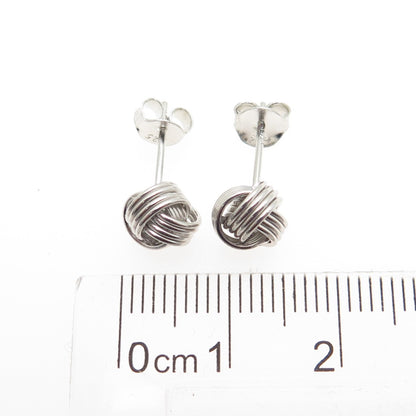 925 Sterling Silver Twisted Knot Stud Earrings