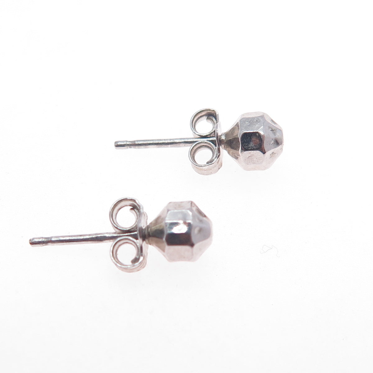 925 Sterling Silver Hammered Ball Stud Earrings