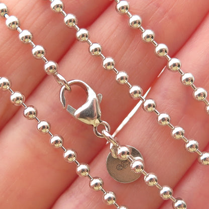 Tiffany & Co. 925 Sterling Silver Vintage Ball Beaded Chain Necklace 32"