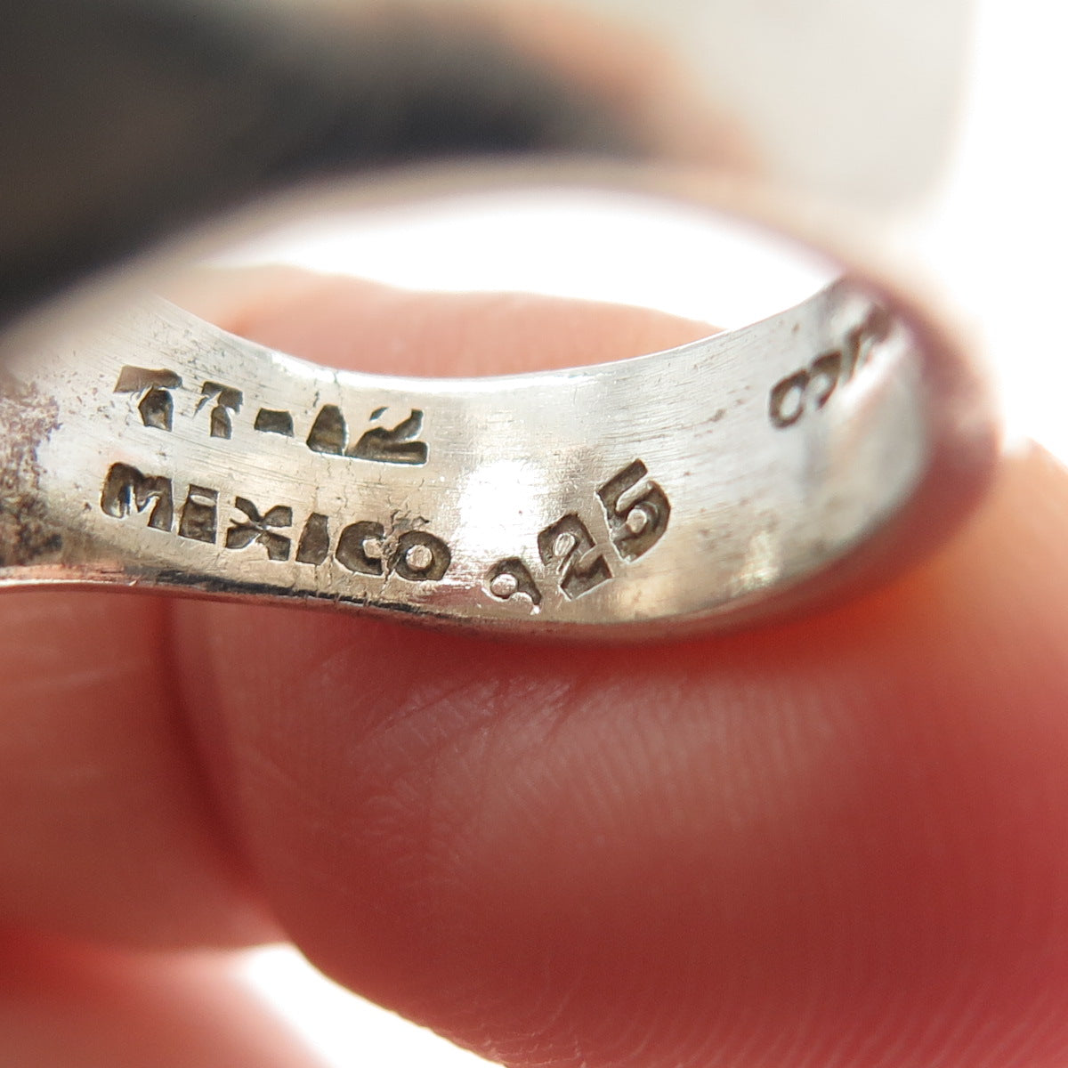 925 Sterling Silver Vintage Mexico Modernist Bypass Ring Size 8.5