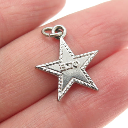 925 Sterling Silver Vintage 1961 Founders Day Beta Sigma Phi Star Charm Pendant