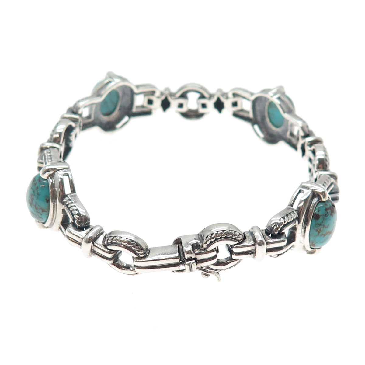 ROSS SIMONS 925 Sterling Silver Vintage Real Kingman Turquoise Bracelet 7.25"