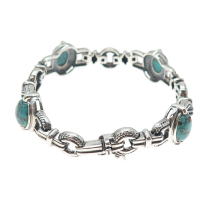 ROSS SIMONS 925 Sterling Silver Vintage Real Kingman Turquoise Bracelet 7.25"