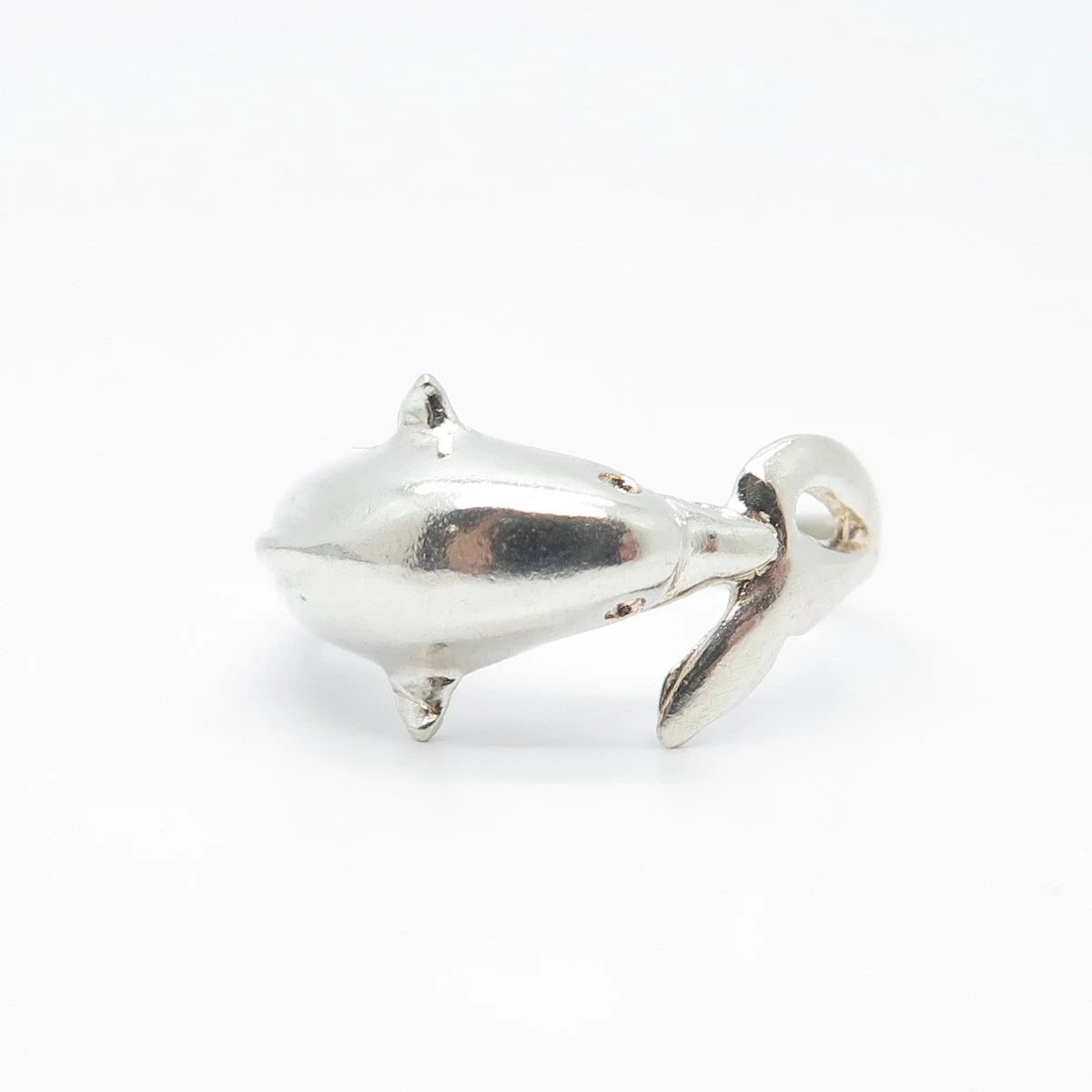 925 Sterling Silver Vintage Friendly Dolphin Ring Size 7.25