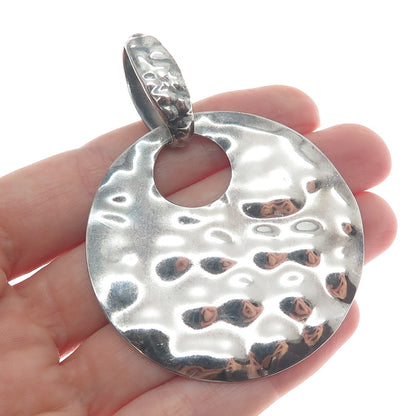AIL ALUMA 925 Sterling Silver Vintage Modernist Moon Oxidized Pendant