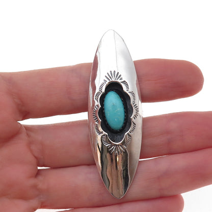 Fred Guerro Navajo Old Pawn 925 Sterling Silver Vintage Turquoise Ring Size 6