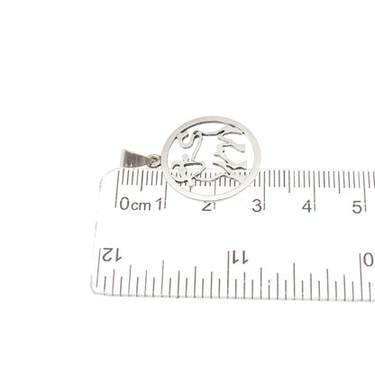 925S Sterling Silver Vintage Denmark Taurus Zodiac Sign Charm Pendant