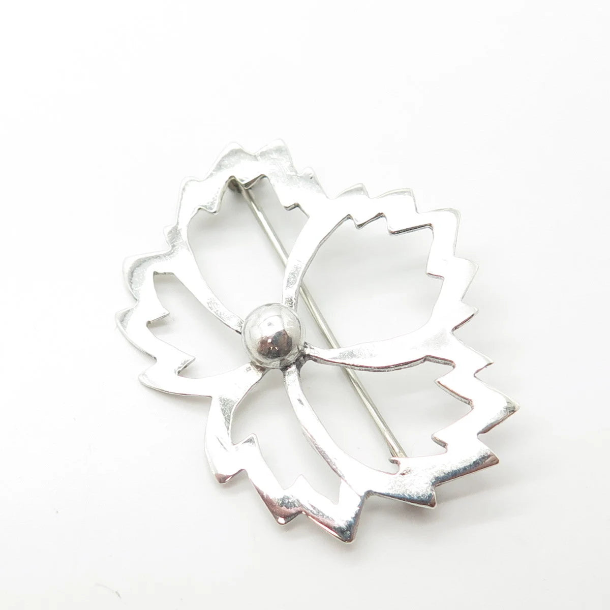 925 Sterling Silver Vintage Leaf Pin Brooch