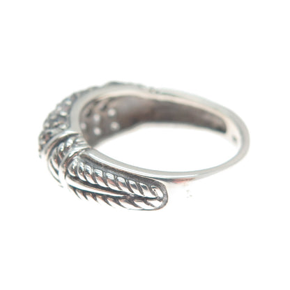 925 Sterling Silver Vintage Round-Cut C Z Ring Size 6