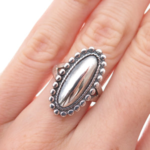 Ted Ott Old Pawn 925 Sterling Silver Vintage Southwestern Beaded Ring Size 5.25