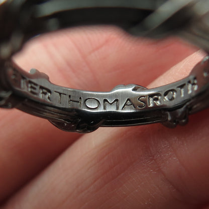 PETER THOMAS ROTH 925 Sterling Silver Black Rhodium Modernist Band Ring Size 7