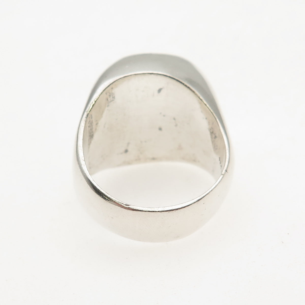 925 Sterling Silver Vintage Modernist Oxidized Ring Size 10.5