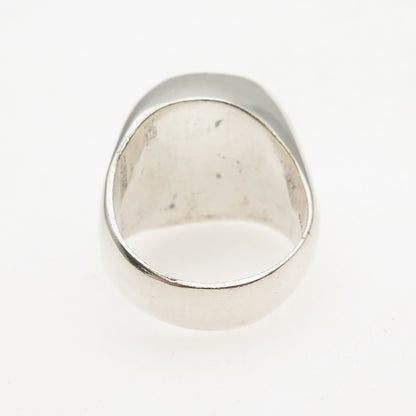 925 Sterling Silver Vintage Modernist Oxidized Ring Size 10.5