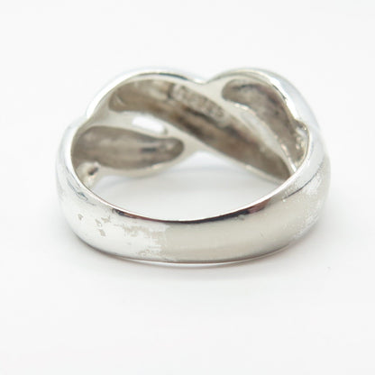 925 Sterling Silver Vintage Ribbed Ring Size 7
