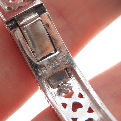 JUDITH RIPKA 925 Sterling Silver Real Citrine Ornate Cuff Bracelet 6.5"