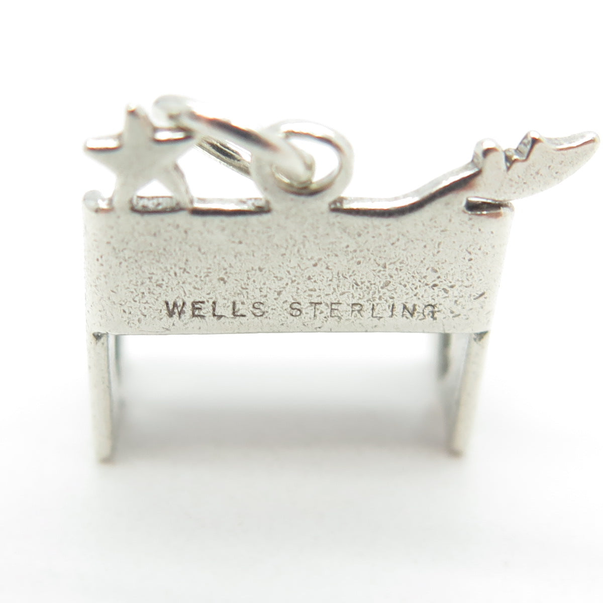 WELLS 925 Sterling Silver Vintage "Let's Get Together" Bench 3D Pendant