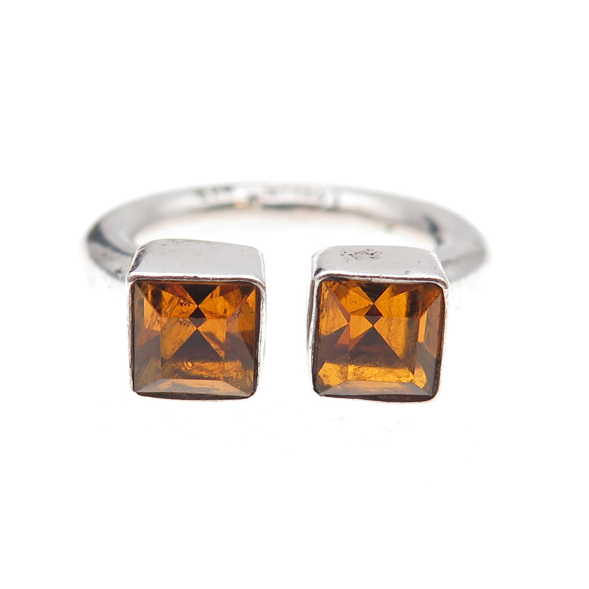 Versani 925 Sterling Silver Vintage Real Citrine Adjustable Ring Size 6.75