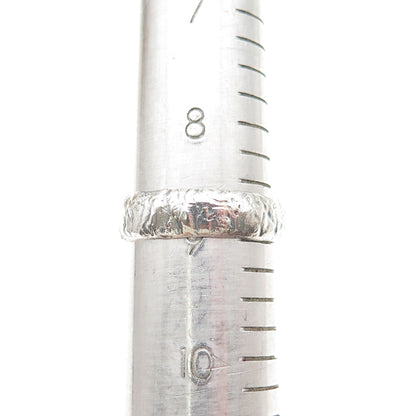 925 Sterling Silver Vintage Real Green Amethyst Modernist Oxidized Ring Size 9