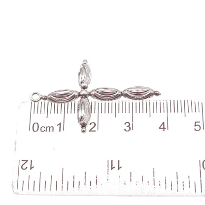 925 Sterling Silver Cross Beaded Charm Pendant
