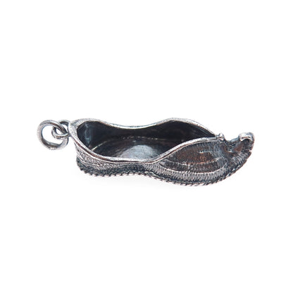 925 Sterling Silver Vintage Dutch Clogs Oxidized 3D Charm Pendant