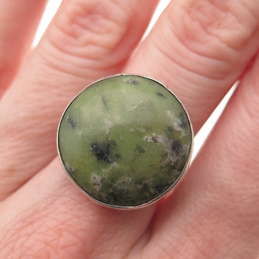 O'Connor 925 Sterling Silver Vintage 1971 Dublin Connemara Marble Ring Size 7