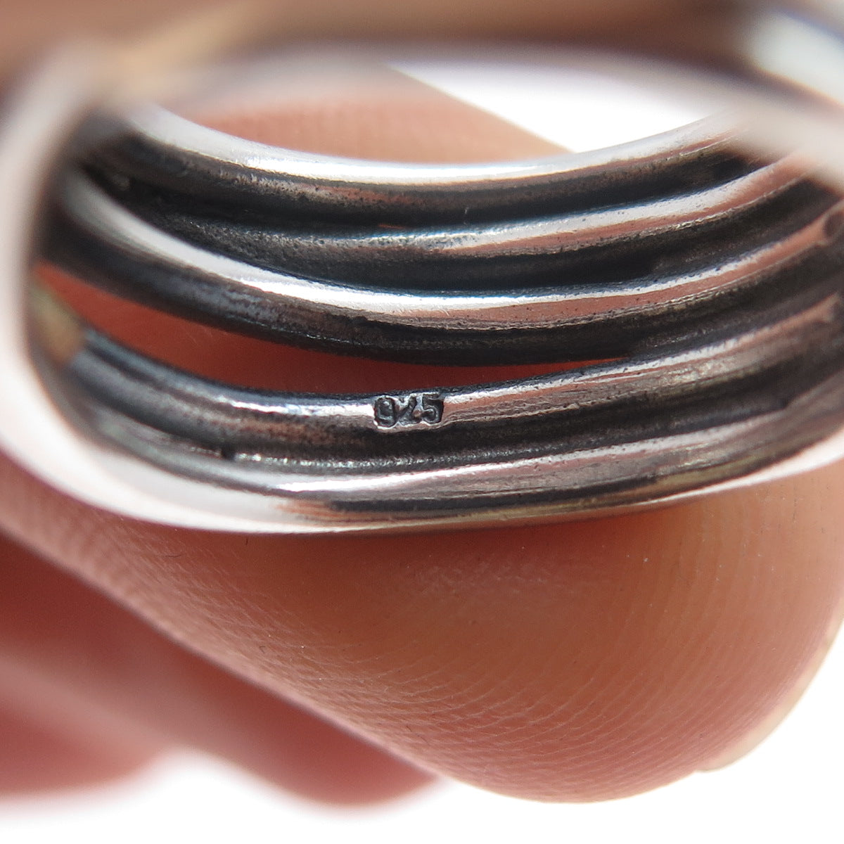 14K Gold 925 Sterling Silver Vintage Modernist Crisscross Ring Size 6.25