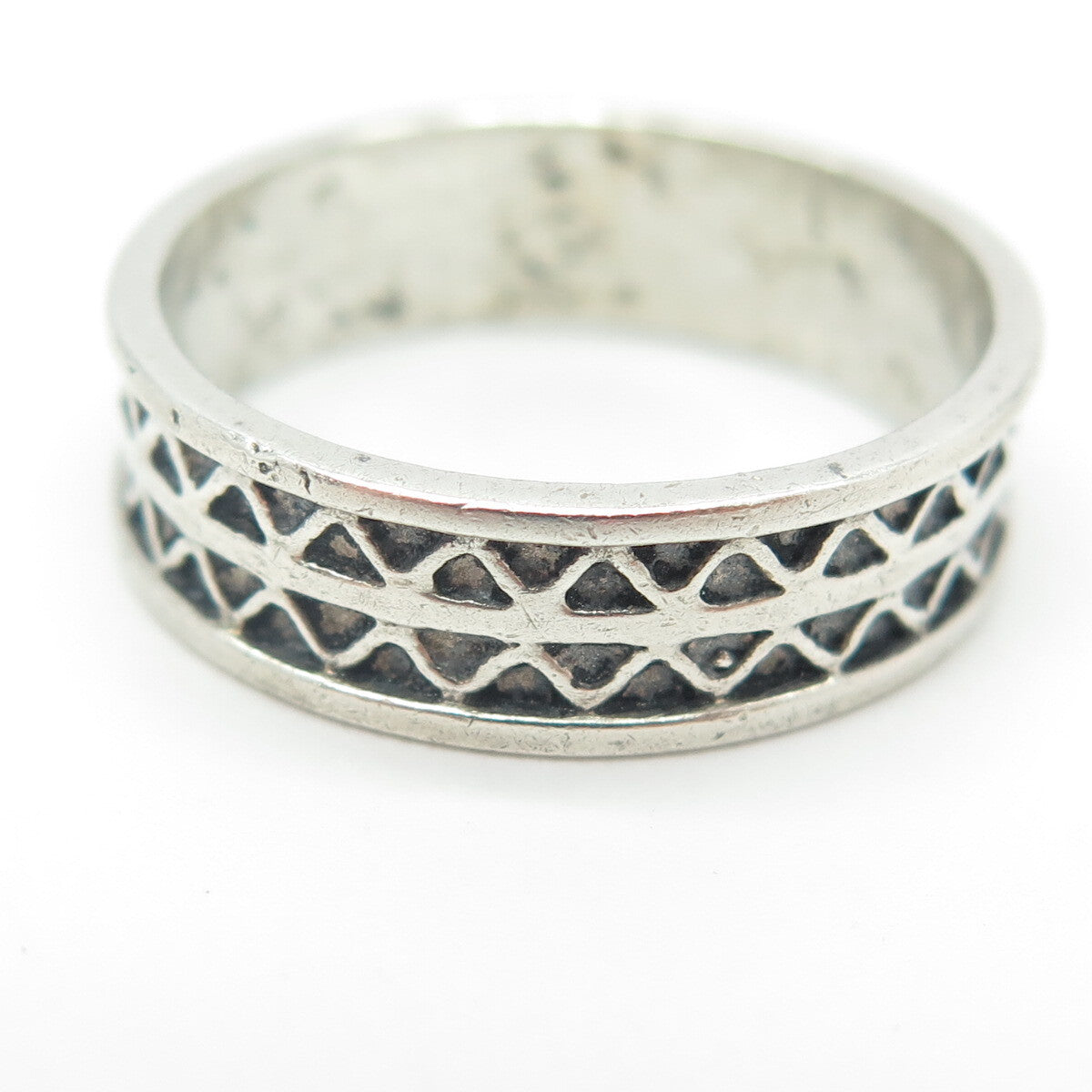 SARAH COVENTRY 925 Sterling Silver Vintage Zig Zag Band Ring Size 11