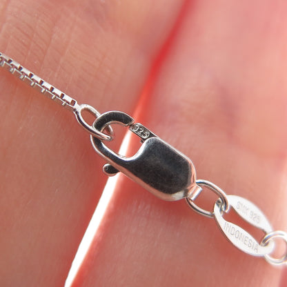 925 Sterling Silver Real Pear-Cut Mystic Quartz Box Chain Necklace 18"